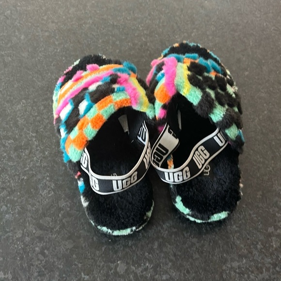 LADIES UGG FAUX FUR SANDALS - Picture 3 of 6